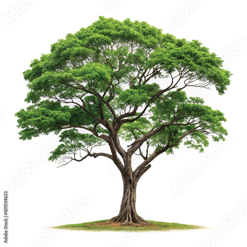 Rain tree isolated on white background. Tropical tree