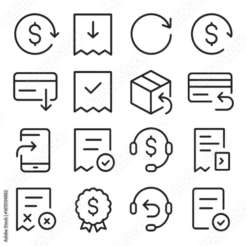 Set of cybersecurity icons: key, fingerprint, shield, lock, data protection