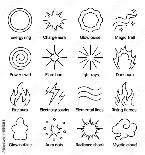 Gardening icons: seedlings, tools, and plant markers for home gardens