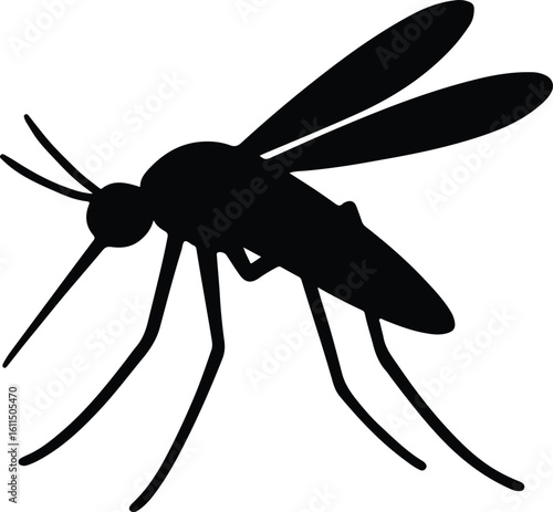 Silhouette mosquito insect black silhouette vector illustrator