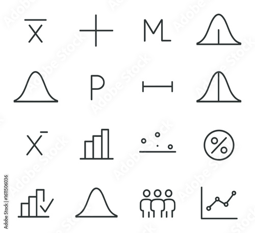 Mathematical and statistical symbols on grid background