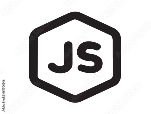Clean modern JavaScript icon in vector form