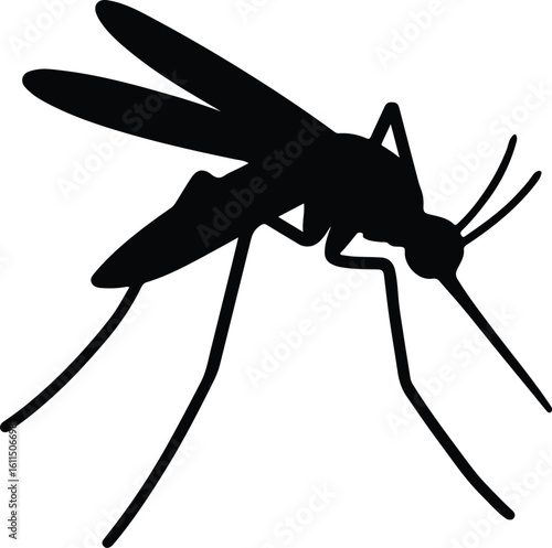 Silhouette mosquito insect side view pest control vector illustrator