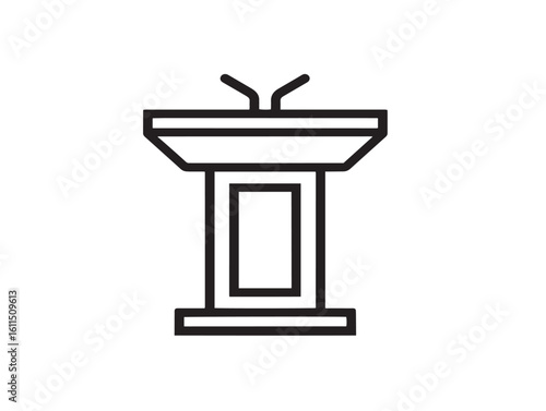 Elegant 2D podium design for educational events