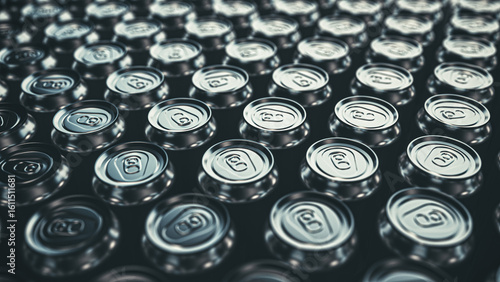 Mass Production of Empty Silver Aluminum Soda Cans – Clean Industrial Pattern for Beverage Manufacturing and Recycling Concepts

