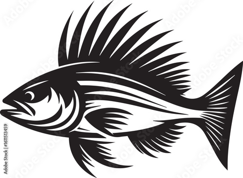 Black Fish Silhouette Vector – Iconic Logo Design for Marine and Fishing Themes