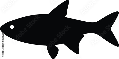 Silhouette tetra fish side view aquarium pet vector illustrator