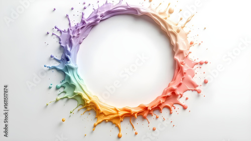 Colorful paint splash circle