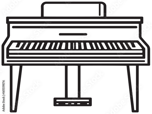 Stylish piano keyboard icon in clean vector