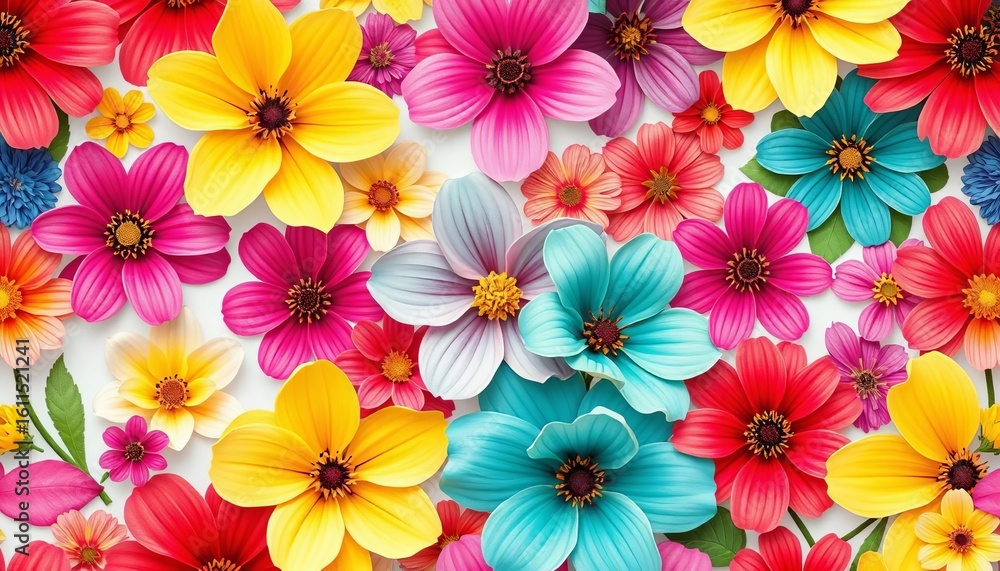 Obraz premium Vibrant spring floral seamless pattern, perfect for textile & web design, romantic, surface