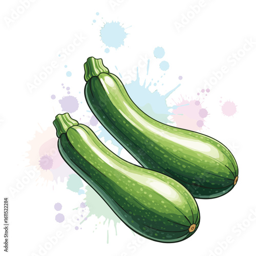 Zucchini Watercolor Sublimation