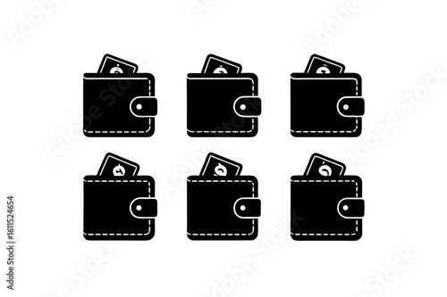  different wallet with coins set  .svg