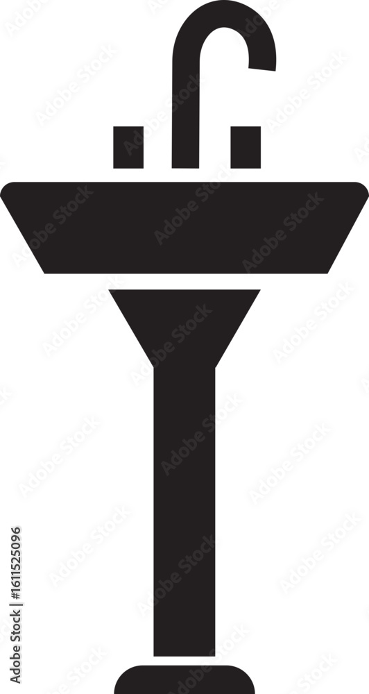 Obraz premium sink unit icon in flat, use for kitchen and bathroom washbasin sign, symbol in trendy style pictogram isolated on transparent background