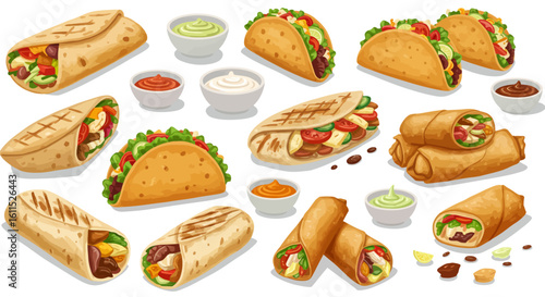 Assorted Fast Food Illustrations