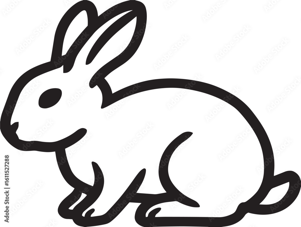 Obraz premium Cute bunny profile with clean vector lines