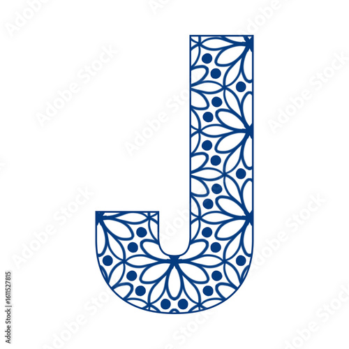 Letters A-Z in a blue leaf pattern, bright and cheerful, indicating the start of a new day. Illustration.