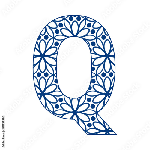 Letters A-Z in a blue leaf pattern, bright and cheerful, indicating the start of a new day. Illustration.
