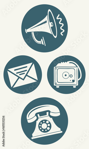 Vintage communication icons