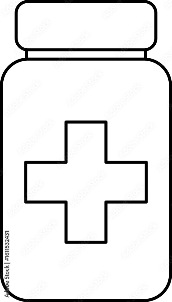Obraz premium Pharmacy and Medicine Line Icons Set – Pills, Capsules, Bottles, Prescriptions, Pharmacist. Medical and Pharmaceutical Icons Collection – Thin Line Style, Tablets, Drugs, Containers