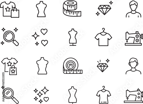 Fashion and Design Icons A Collection of Tailoring and Style Elements for Creative Projects