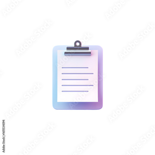 Clipboard with paper and lines isolated on a transparent background document list png file