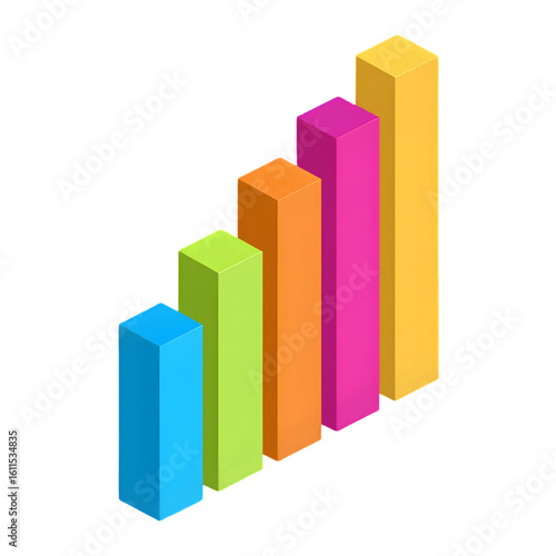Colorful ascending bar chart graphic isolated on a transparent background data statistics png file Free Download Colorful ascending bar chart graphic isolated on a transparent background data statistics png file - GFXLoad