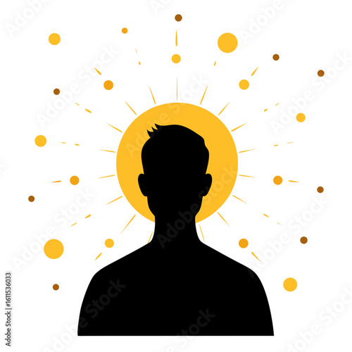  silhouette scattered sunlight patches
 on a white background