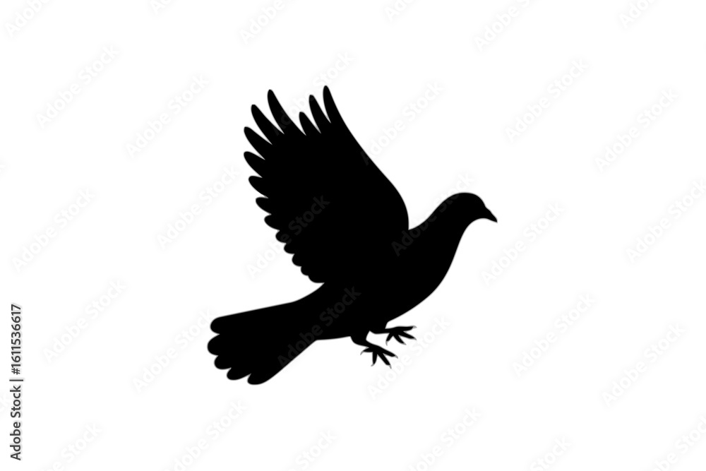 Obraz premium Dove in Flight Silhouette bird flying