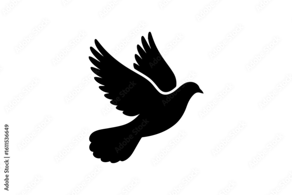 Fototapeta premium Dove in Flight Silhouette bird flying