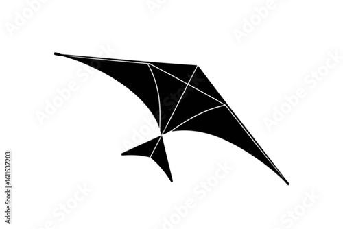 Hang glider soaring through the sky flying airborne