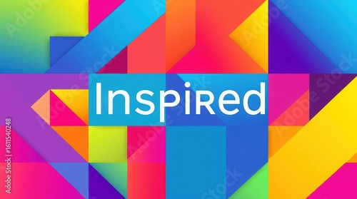 inspired logo in geometric colorful shapes and lines.