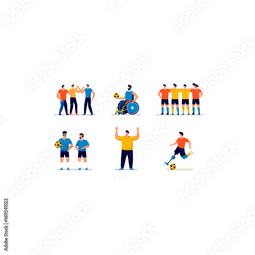 Diverse Group of Soccer Players Celebrating Together
