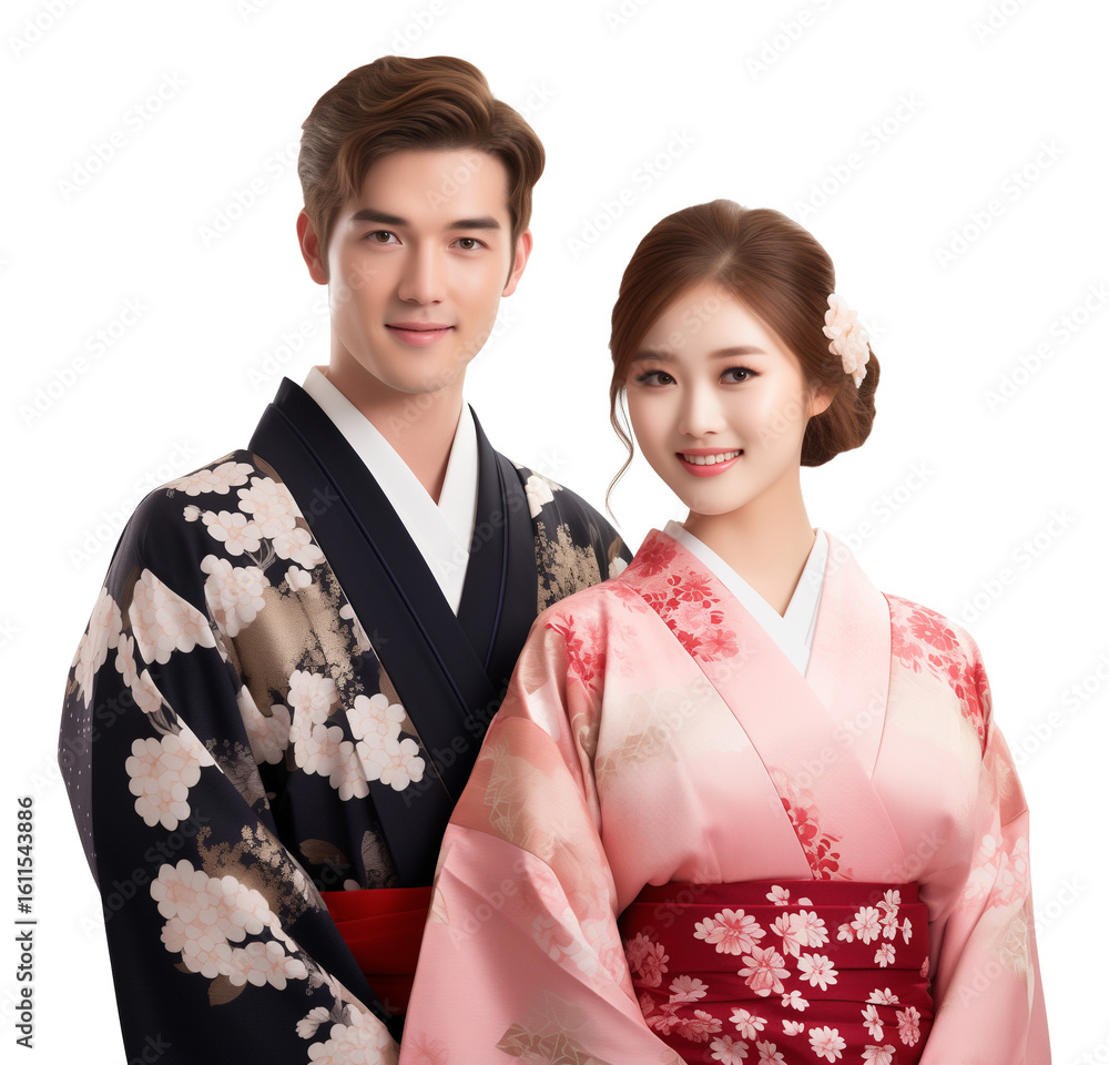 Male and Female Couple Wearing Kimono Isolated on Transparent Background PNG
Male and Female Couple Wearing Kimono Isolated on Transparent Background PNG