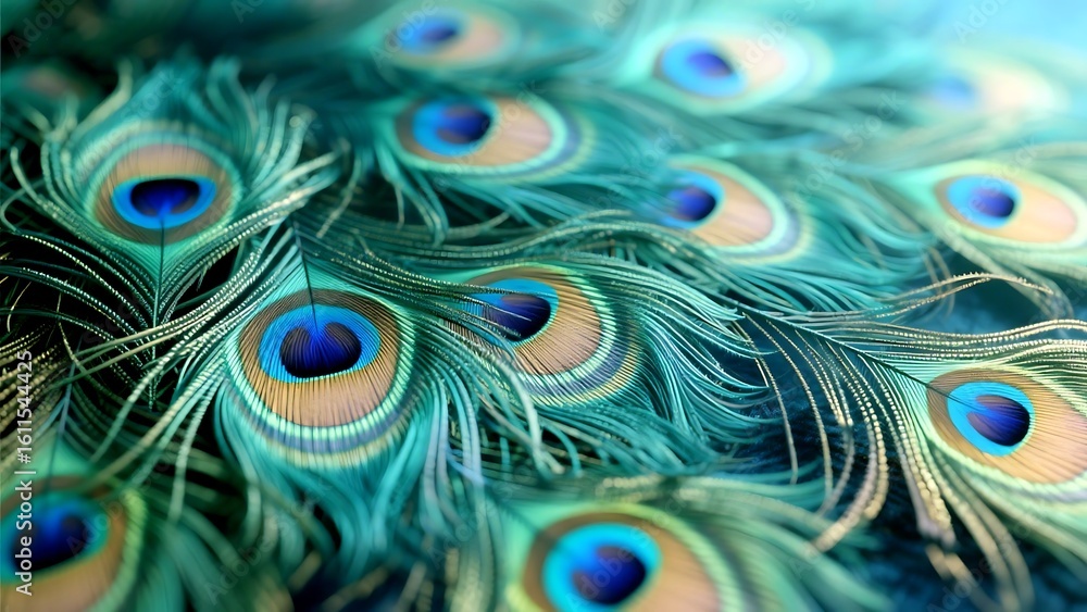 Obraz premium Peacock Feather Eyespots Close-Up