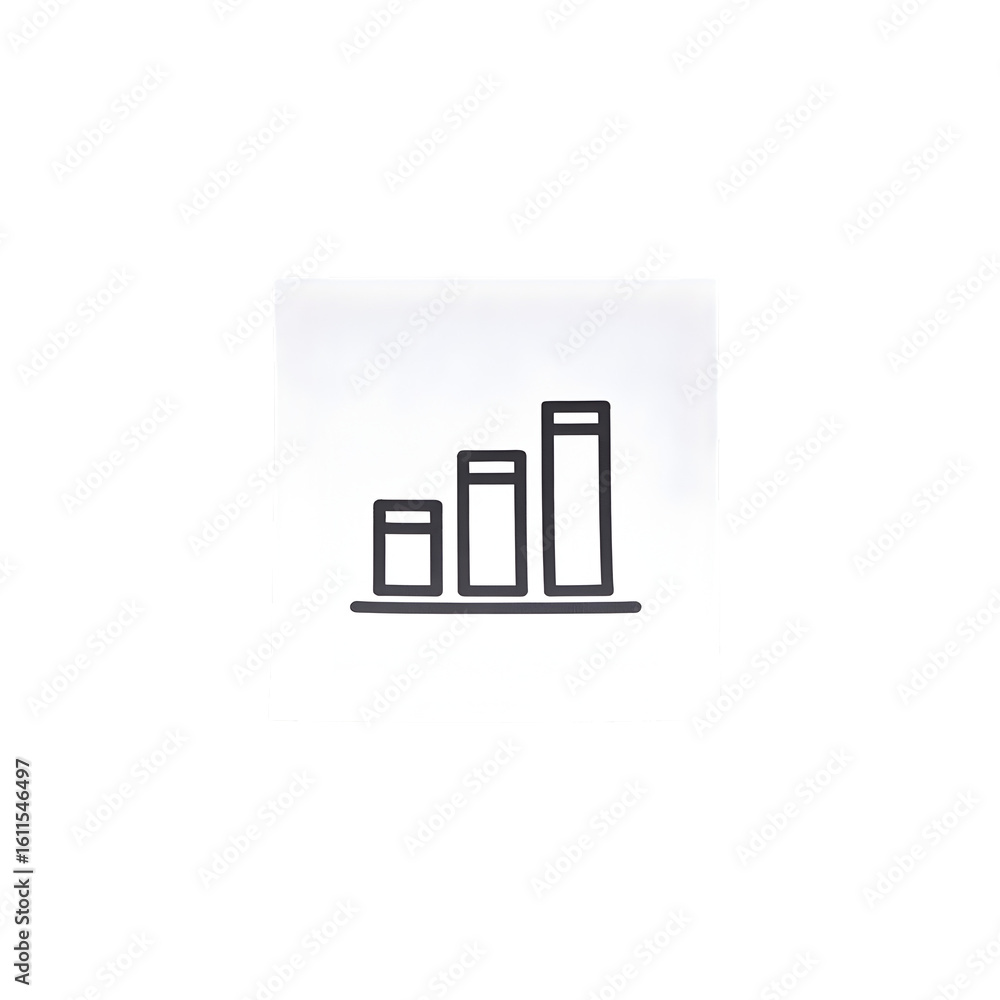 Fototapeta premium Growing bar chart graphic with ascending bars isolated on a transparent background growth increase