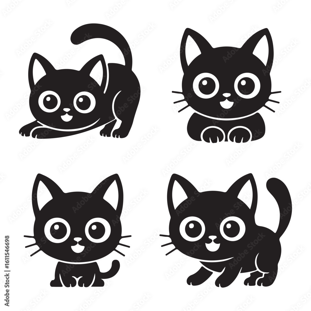 Fototapeta premium Cat Faces Icon Set