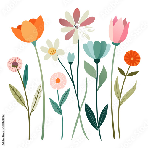 Wallpaper Mural vector illustration of tulip flowers Torontodigital.ca