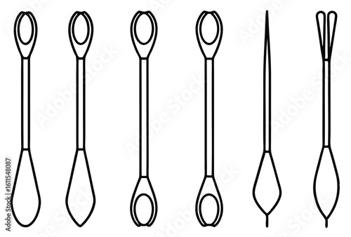 Hemostats line art medical clamp tool