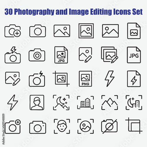 Photography and image editing icons camera