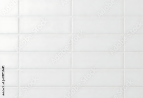 Generative AI creation showing a classic white rectangular tile pattern for backgrounds