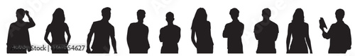 vector illustration of a set of people silhouettes