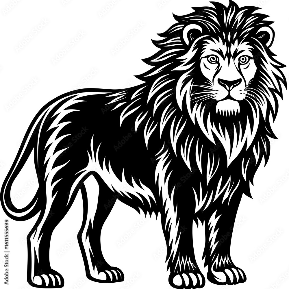 Obraz premium Majestic Lion King of Jungle Resting in African Wildlife Safari Photography