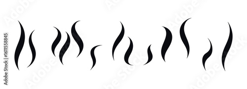 WebVector art of a set of abstract smoke and steam shapes isolated on white background