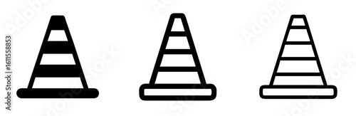 Traffic Safety Warning Construction Road Hazard Alert Barrier icon set

