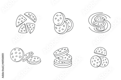 Round food items with circular patterns cookies biscuits