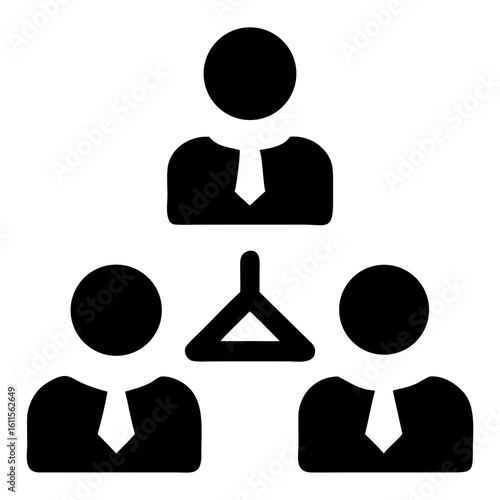 Collaboration icon organization structure of employees vector illustration on transparent background