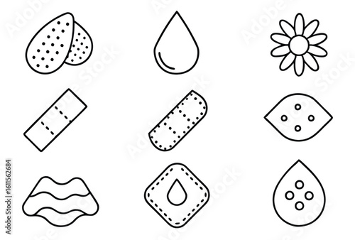 Hydrocolloid Dressing Line Art Protects Sensitive Skin