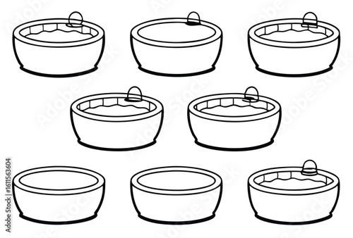 hydrotherapy tanks line art relaxation pool