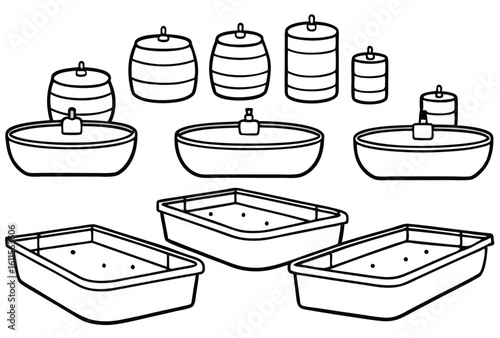 hydrotherapy tanks line art wellness design