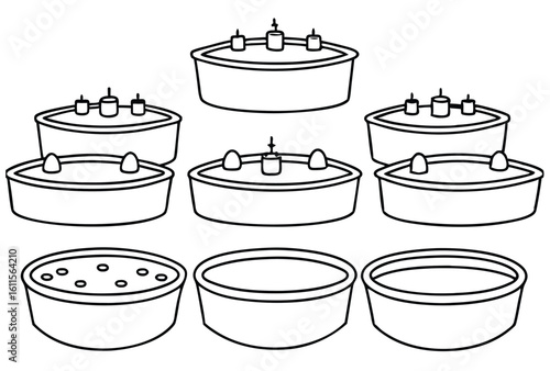 hydrotherapy tanks line art soothing waves